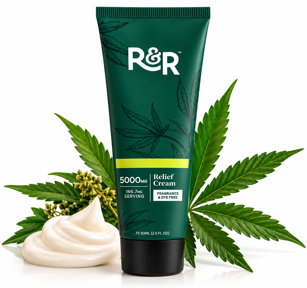 R&R Hemp Relief Cream Botanical Still Life