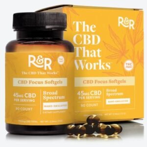 R&R 45mg CBD Focus Softgels – 34 ct